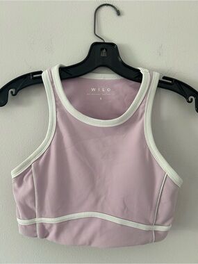 WILO Lilac Contrast-Trim Athletic Sports Bra Women’s Size Small